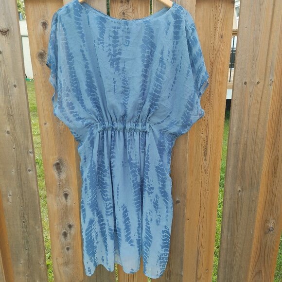 BEAUTIFUL Shibori tie dye Summer Dress Woman's Size 14 Jolie BNWT - Picture 1 of 7